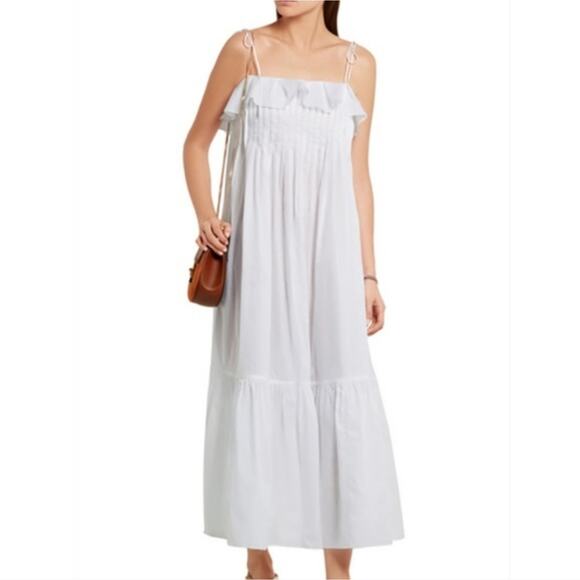 Three Graces London Tybalt Sage Green Cotton Maxi Dress Flowy US 8 - Picture 11 of 14